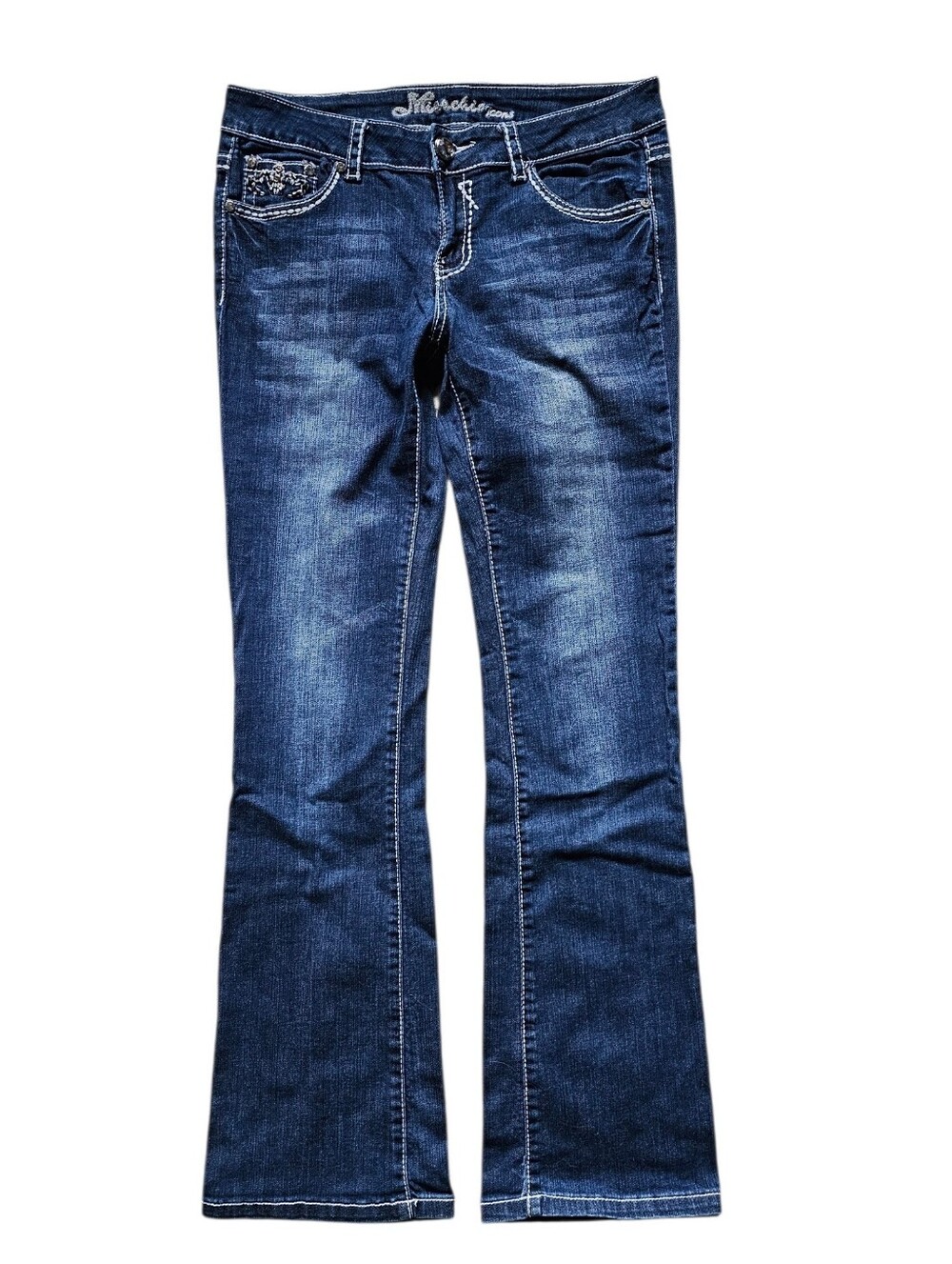 MISS CHIC JEANS.USA Women's Dark Blue Flare Jeans